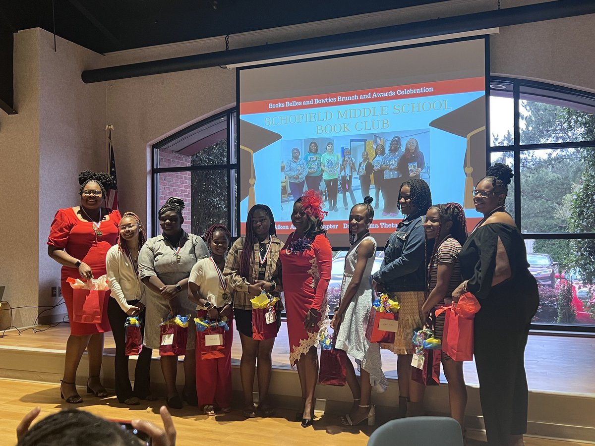 schofieldmiddle's tweet image. Sister2Sister was recognized at the Delta Sigma Theta Sorority, Incorporated Aiken Alumae Chapters Books, Belles, and Bow Ties event for participating in the Book Club.  We appreciate our community partners! #GORams