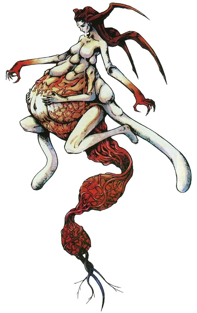 Dreamboum's tweet photo. All four forms of Mitochondria Eve illustrated by Tetsuya Nomura https://t.co/4SNLnZWGKU