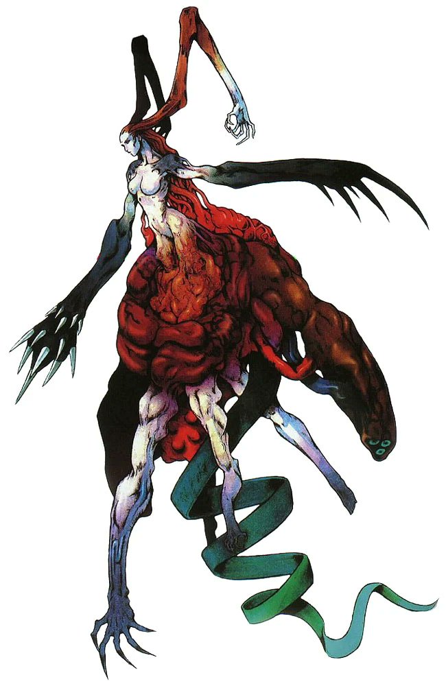 Dreamboum's tweet photo. All four forms of Mitochondria Eve illustrated by Tetsuya Nomura https://t.co/4SNLnZWGKU