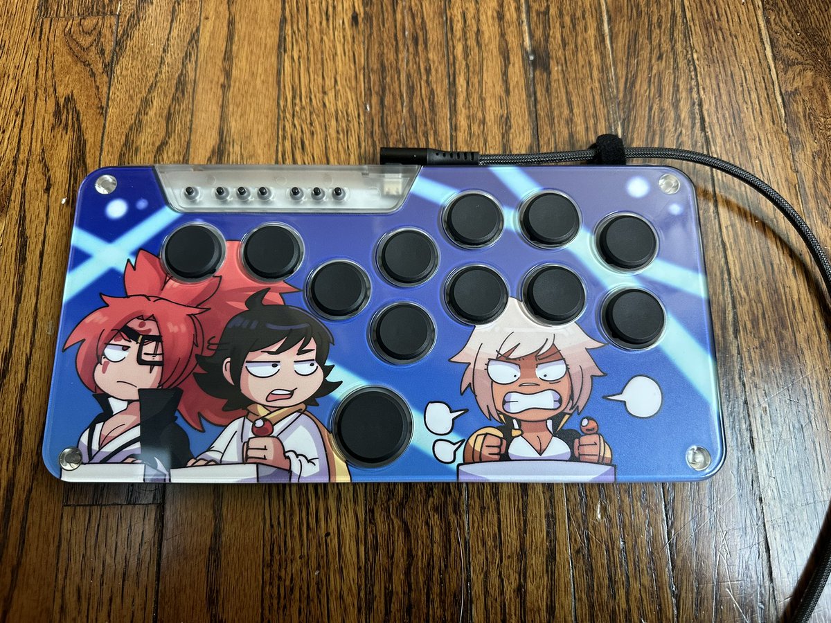 TDToasterVT's tweet image. I’ve now been using the @junkfoodarcades Snackbox Mixro for about a month. Leverless takes a lot of work but it’s been so rewarding to learn and practice. Gonna take a lot longer to get as natural as I am with stick!

Art is by @kujikawaii, strong recommend for them too