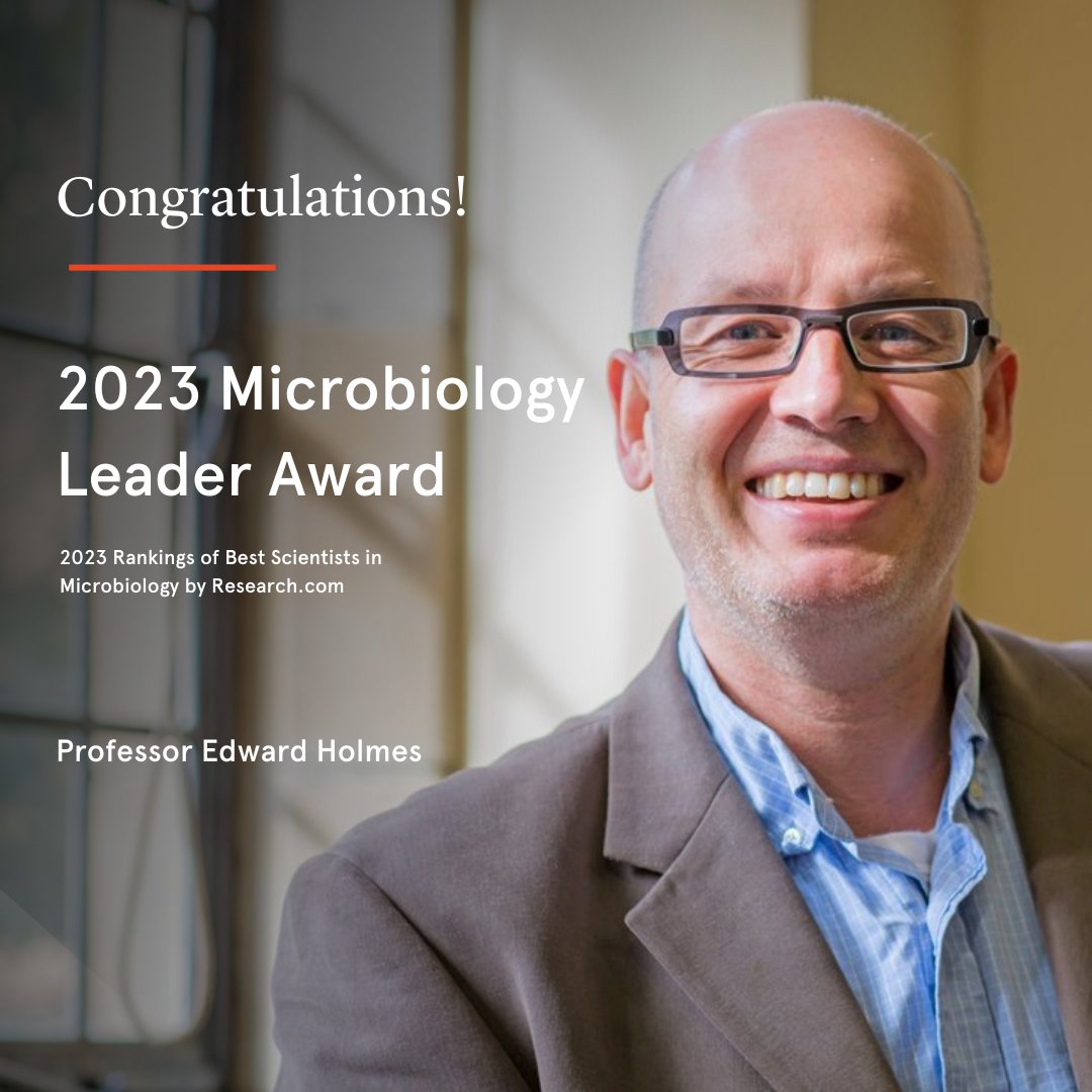 Congrats to <a href="/Sydney_Uni/">University of Sydney</a> &amp; <a href="/Sydney_ID/">Sydney ID</a> Prof @edwardcholmes on winning the Microbiology Leader Award for 2023🏆

Prof Holmes also achieved 1st in Aus &amp; 8th globally in the 2023 <a href="/guide2research/">Research.com</a>'s Best Scientists in Microbiology rankings. bit.ly/42pQFoH

#LeadershipInAction