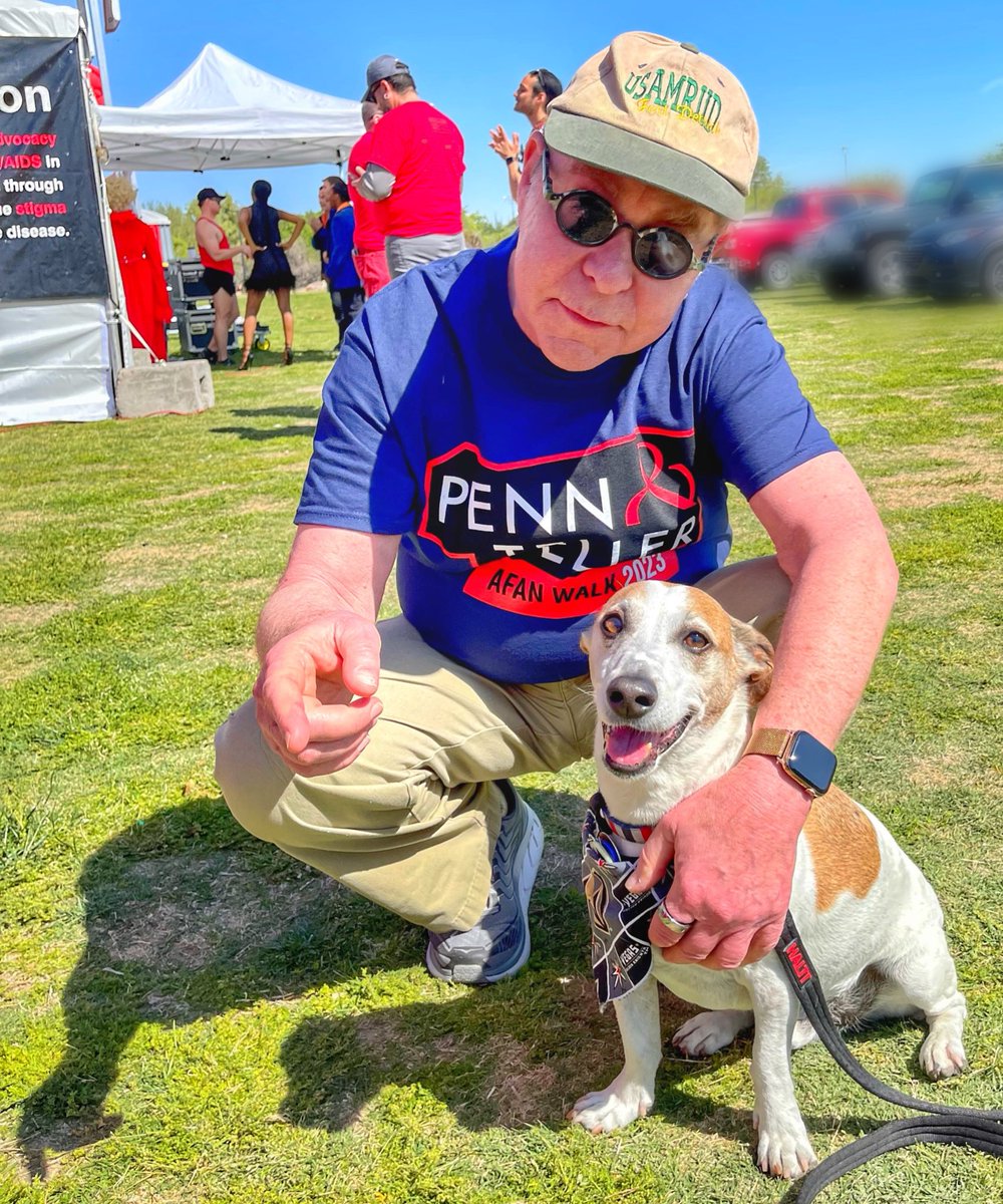 My dog Max with <a href="/MrTeller/">Teller</a> at the <a href="/AFANLV/">AFAN - Aid For AIDS of Nevada</a> AIDS Walk.