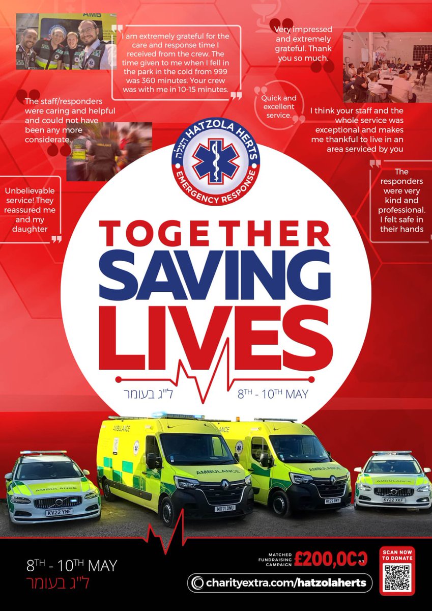 HatzolaHerts's tweet photo. Pre launch is now live!! Donate by https://t.co/a9knk42GGh #hatzolaherts #togethersavinglives #ShareAndMakeADifference https://t.co/oK4dtsiAi7