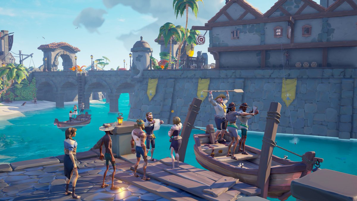 BaitCrate's tweet photo. Catch the next gondola and discover the beauty of the floating city.
🌅Theme: Travel Poster 
#SotShot #SeaOfThieves
@RareLtd @SeaOfThieves https://t.co/OtMGFVS6tn