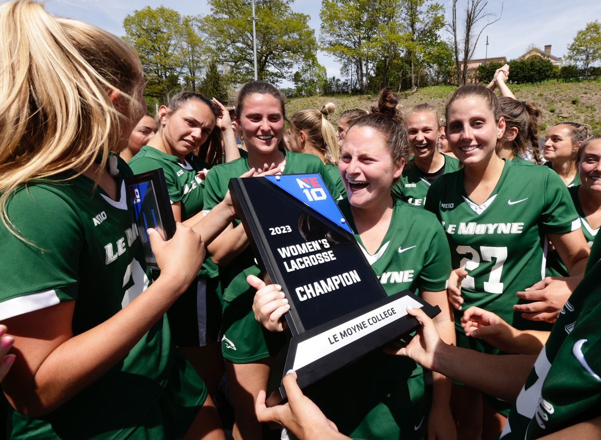LeMoyneWLax's tweet photo. NE10 Champions for the third time! Check out the recap of our 14-13 victory over #2 Pace! #PhinsUp 

https://t.co/Yj90DsxnRq https://t.co/WQuECS4voa