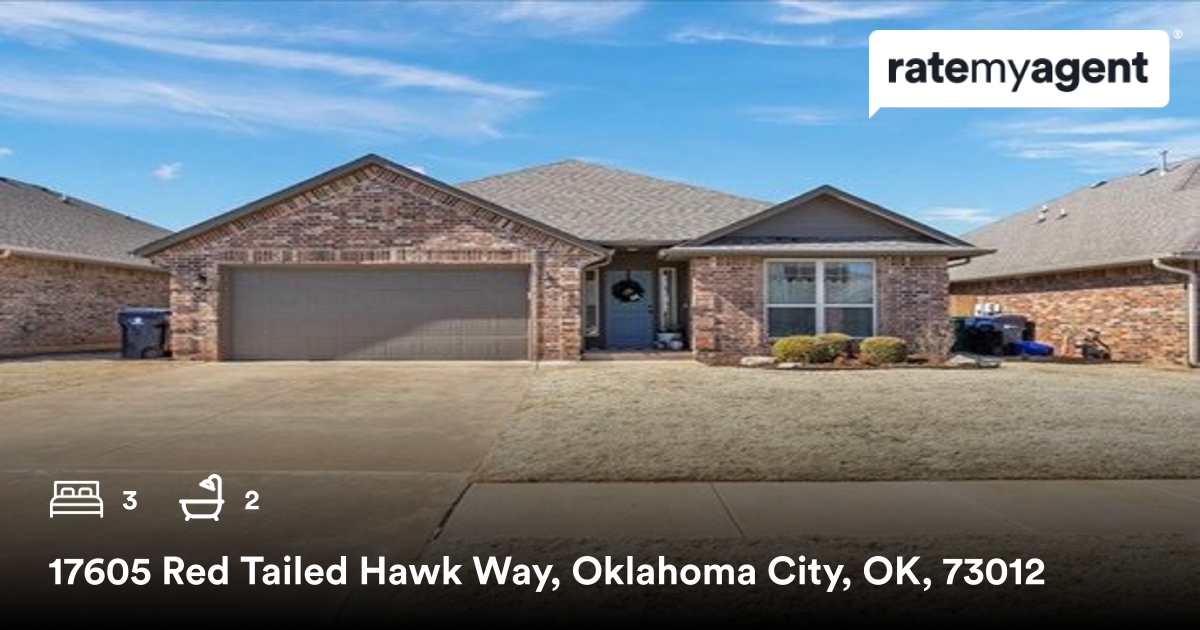 🛌 3 🛀 2
📍 17605 Red Tailed Hawk Way, Oklahoma City, OK, 73012

My latest sale on RateMyAgent.
 139126
rma.reviews/TtVx2qHTWl5i

...
#ratemyagent #realestate #eXp_Realty
