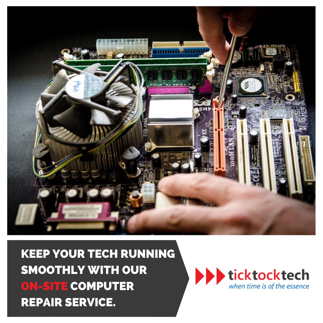 TickTockTech1's tweet image. Don&apos;t let computer problems slow you down! We&apos;ll come to you with our on-site repair service.
Get your free estimate today!
TickTockTech provides on-site computer repair services. #OnsiteTech #TickTockTech #TechRepair #ComputerRepair #PhoneRepair #TabletRepair #GadgetFix