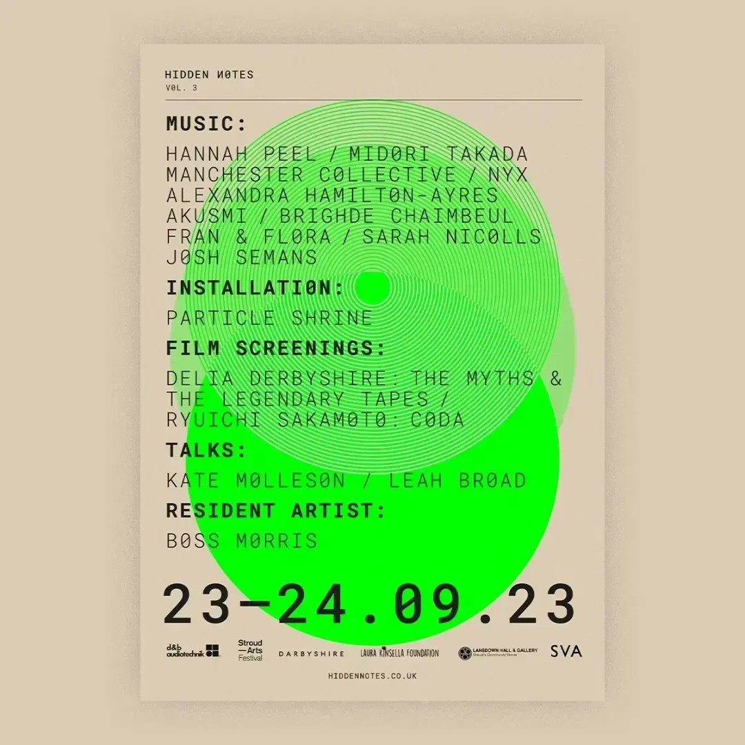 Our current lineup for HN vol.3

And we have further announcements coming next week to complete the programme.

AND we will also be sharing the news of a new collaborative release on <a href="/HNRecords_/">HiddenNotesRecords</a> 

Keep yer 👀 peeled

💚
HN
#hiddennotesfestival #announcementgubbins #stroud