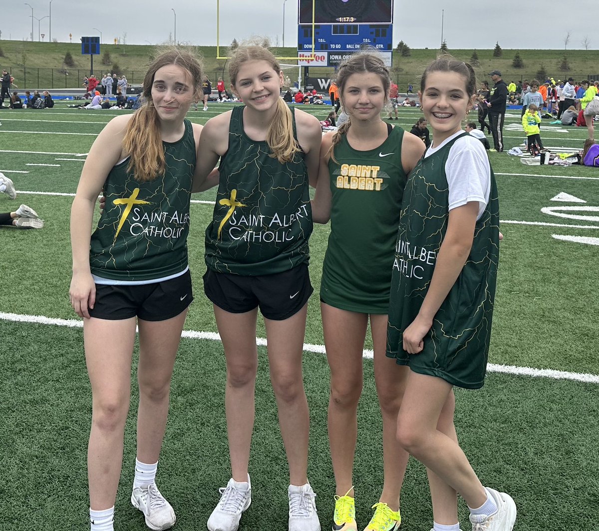 RyanMazzella928's tweet image. Lots of hardware collected for the St. Albert middle school track teams at the state meet in Waukee on Saturday. Saintes also brought home a second place team finish! Way to go, everyone! Lots of athletes not pictured (it was prom, and a LONG day) @Stalbertsprtfan