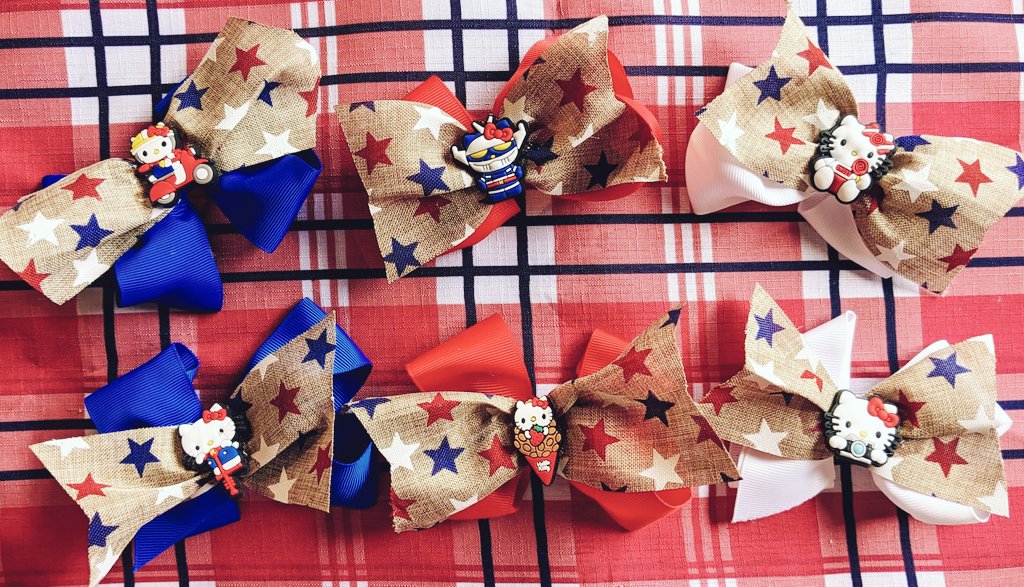Thecraftkids's tweet image. American Hello Kitty 🍒🍓
$8.99 Each Hair Bow
Hello Kitty Collection 
#americangirl #july4th #hellokittycollection #hellokittystuff #hellokittycollector #hellokittyfan #hellokitty #hairfashion #thewomensbusiness #americanstyle #handmadeaccessory #handmadegifts