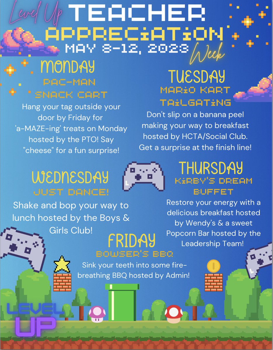 Staying with our year long “Level Up” theme for Teacher Appreciation!!! #LevelUpEES