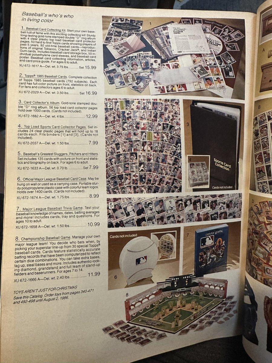 poptradingcards's tweet photo. Trading card offerings from the JC Penney 1985 Christmas catalog: 

@CardPurchaser https://t.co/7cubV1RLWZ