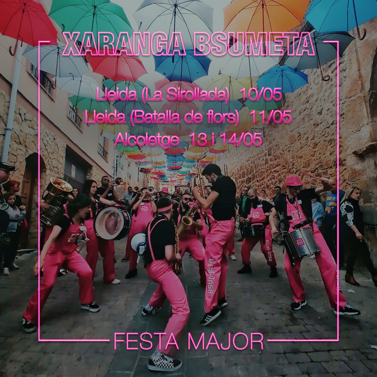 ÉS FESTA MAJOR!🎉
🍻Dimecres a les 18:30h donarem el tret de sortida a la FM de Lleida al correbars de <a href="/LaSirollada/">LaSirollada | Lleida</a> 
🌸Dijous a les 18h ens veureu a la Batalla de flors (Rambla Ferran) <a href="/paerialleida/">Ajuntament de Lleida</a> 
📢Dissabte a les 19:30h i diumenge a les 6h estarem a Alcoletge!

On ens veiem?