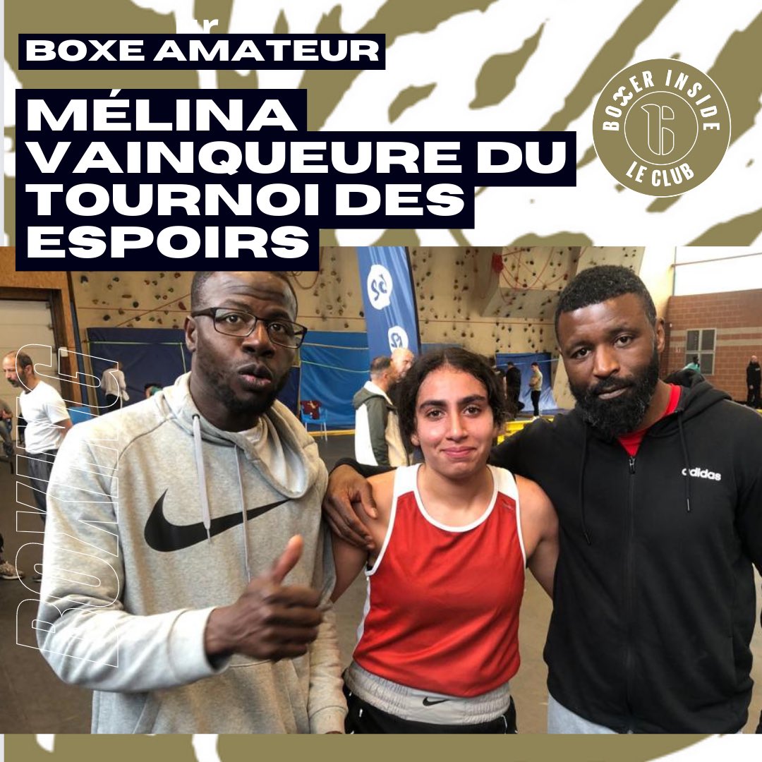 BoxerInside's tweet photo. Yes ! Belle victoire de Mélina au Tournoi des Espoirs ! Celle qui jongle brillamment entre boxe et études pour devenir kiné progresse silencieusement mais sûrement !

Merci aux coachs JL Mandangue et Moussa 🙌🏼👌
 #asuivre #boxerinside https://t.co/mgKHK5Tgq0