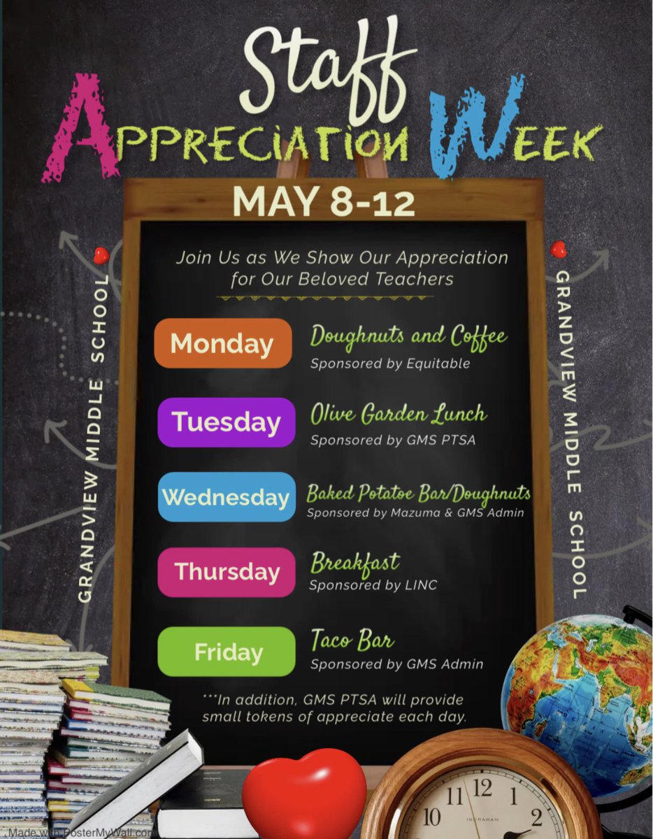 GrandviewMiddle's tweet image. The anticipation for Staff Appreciation Week is bubbling over! #SeekPurpose