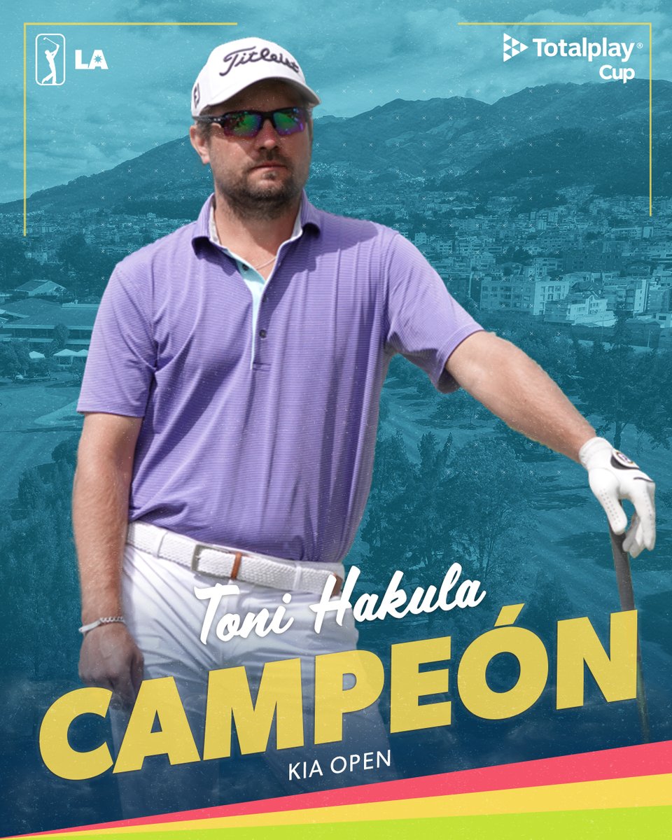 Toni Hakula 🇫🇮 es nuevamente ganador en PGA TOUR Latinoamérica. Con una ronda final de 67 golpes se impuso por uno en el #KiaOpen en Ecuador.

After five years, <a href="/tonihakula/">Toni Hakula</a> is a winner again on PGA TOUR Latinoamérica. With a final-round 67, Hakula wins the Kia Open by one shot.