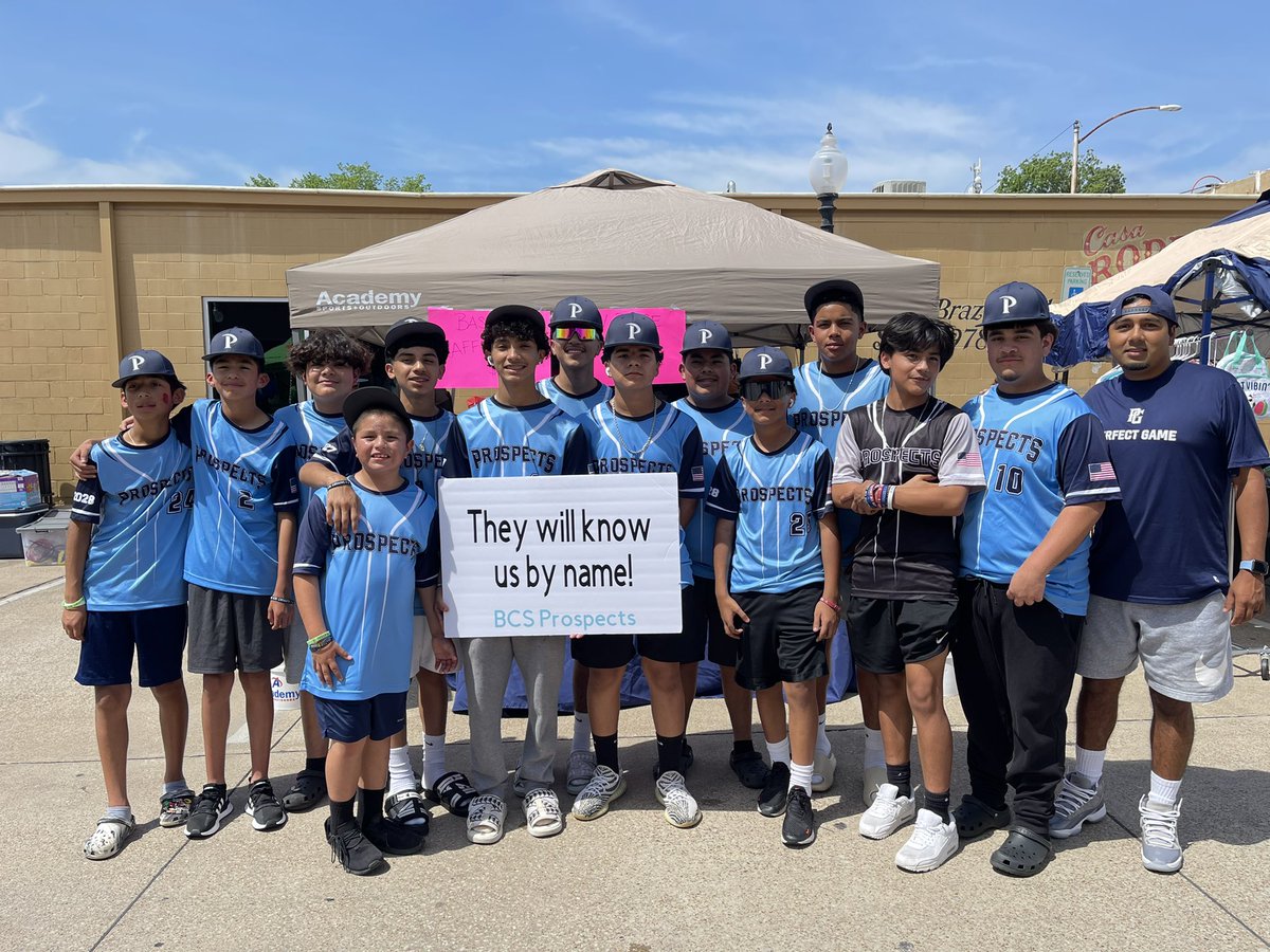Coach24Garcia's tweet photo. Be sure to stop by the BCS Prospects table at the Cinco De Mayo Block Party in Downtown Bryan today! We have many future ✌️iking (@BHighBaseball) players in this group! Local programs like this are the true life blood of my high school program. #ForBryan 💙 https://t.co/NsXmChUTA2