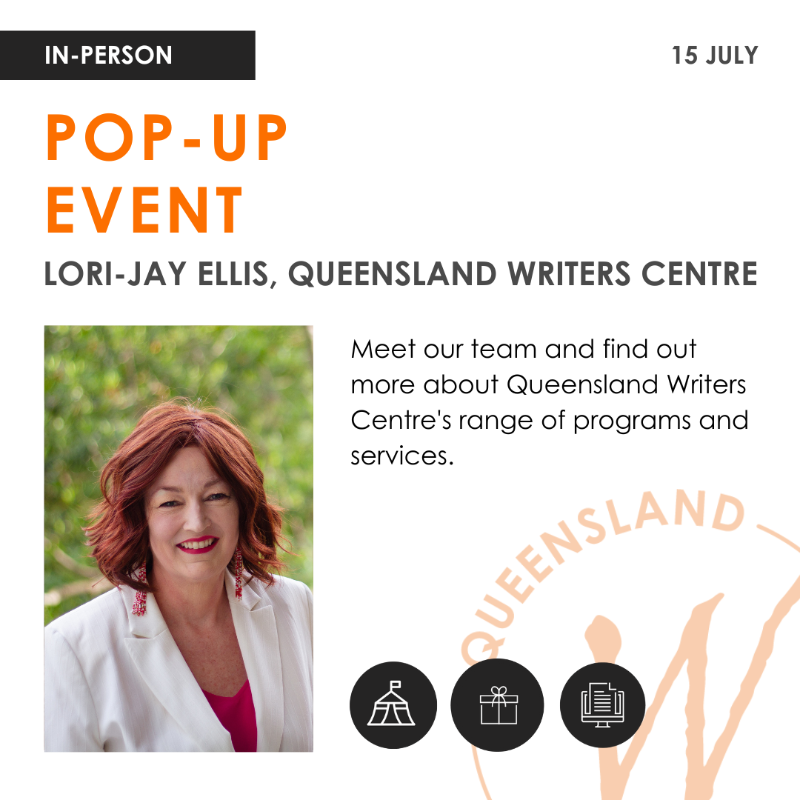 qldwriters's tweet photo. Less than three weeks remain until our July Pop-Up Event!

Come along and plan out your year in writing. Learn more about Queensland Writers Centre’s upcoming programs and services from the team, and meet your fellow writers!