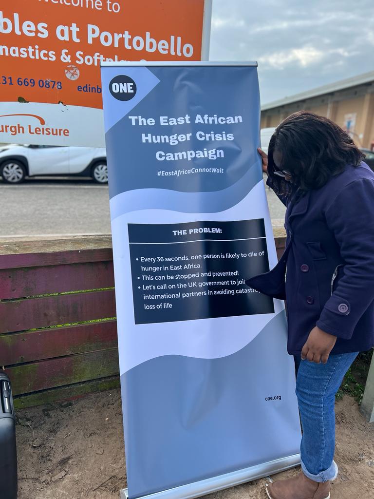 I was at Portobello Beachfront today as a @ONEintheUK Community Leader to raise awareness about the ongoing hunger crisis in East Africa, which is the worst in living memory. 

Please join the action: linktr.ee/eafricaaction

#HungryForAction #EastAfricaCannotWait