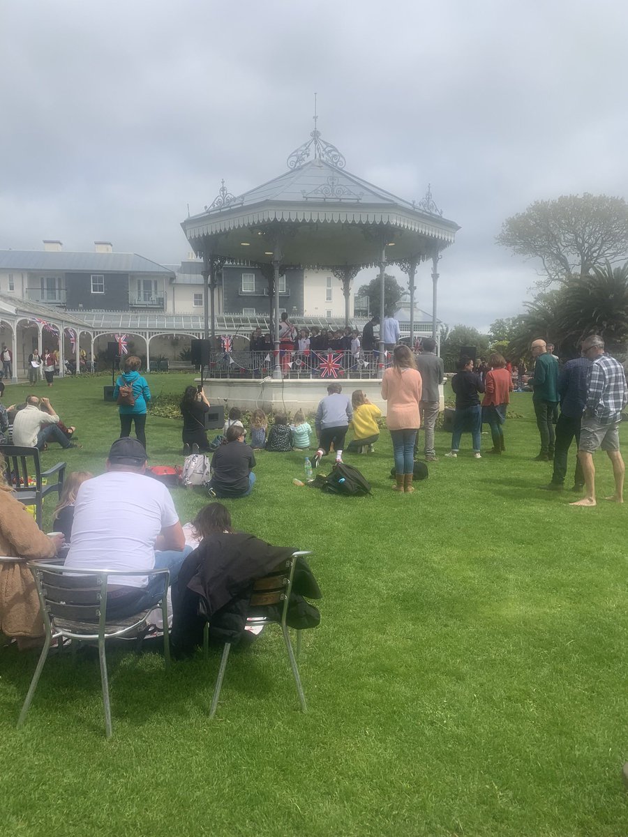 ConstantineSch2's tweet photo. Our school choir were invited to sing on the bandstand at The Princess Pavilions on Coronation Saturday. They did the most fantastic job of entertaining the crowds and made us so proud @Kernow_Learning https://t.co/a2Aq7qRTA5