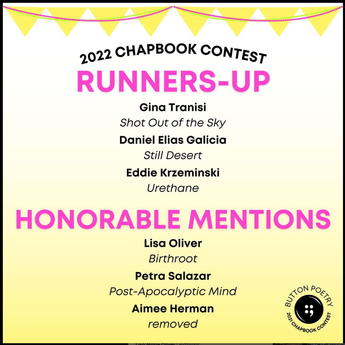 Grateful for @buttonpoetry’s valuable contribution to the arts #culture! I'm honored to have even been mentioned at all! #honorablemention