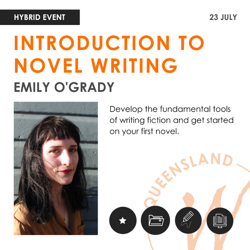 qldwriters's tweet photo. Do you have an idea for a bestselling novel in the works &amp; need some guidance on what your next steps should be?

Join Emily O’Grady, published author &amp; winner of the 2018 Australian/Vogel's Literary Award, in this intensive workshop about getting started on your first novel.