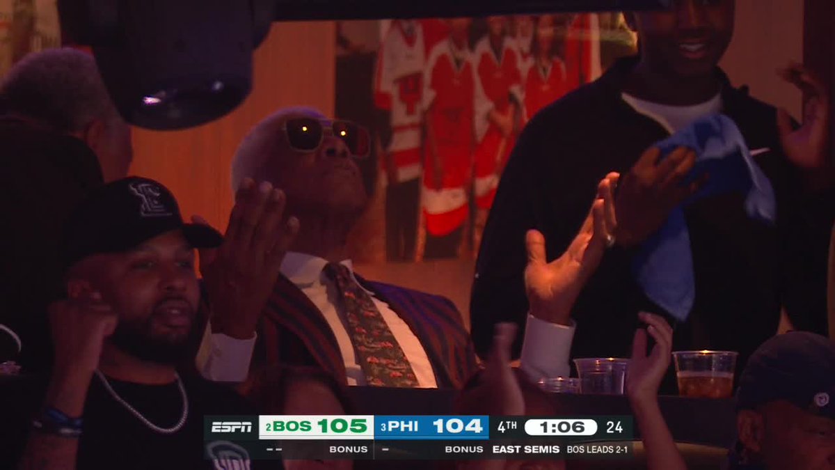 espn's tweet photo. Julius Erving is all of Philly right now: https://t.co/zLYYzSvwMn
