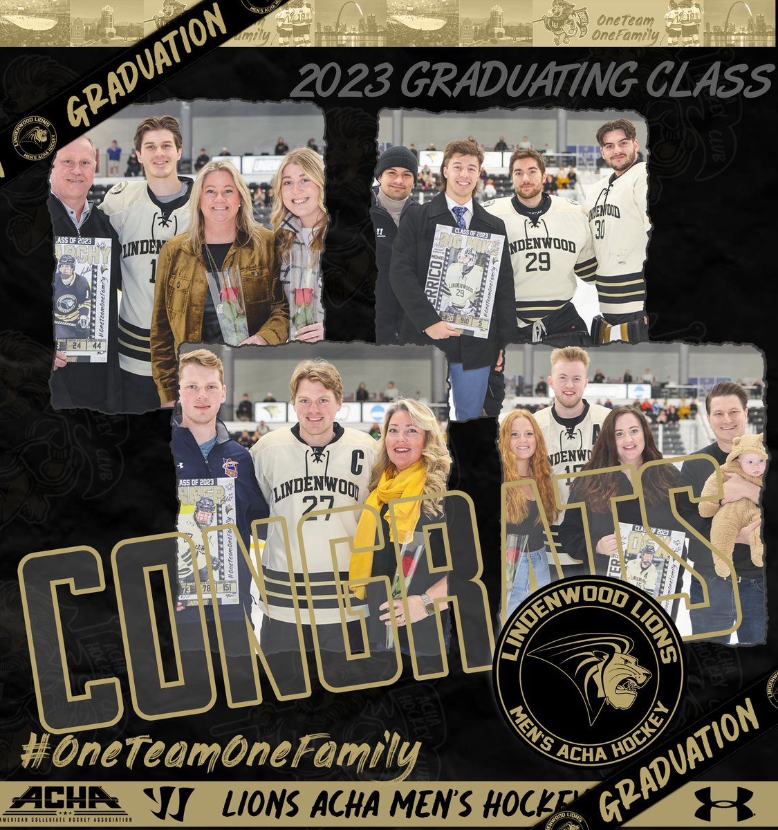 Lindenwood_ACHA's tweet photo. CONGRATULATIONS TO OUR SENIORS THAT WALKED YESTERDAY AT GRADUATION!!! YOUR CONTRIBUTIONS TO OUR PROGRAM HAVE BEEN INSTRUMENTAL IN OUR HISTORY!!!

#OneTeamOneFamily🦁 https://t.co/jgaJaHH458