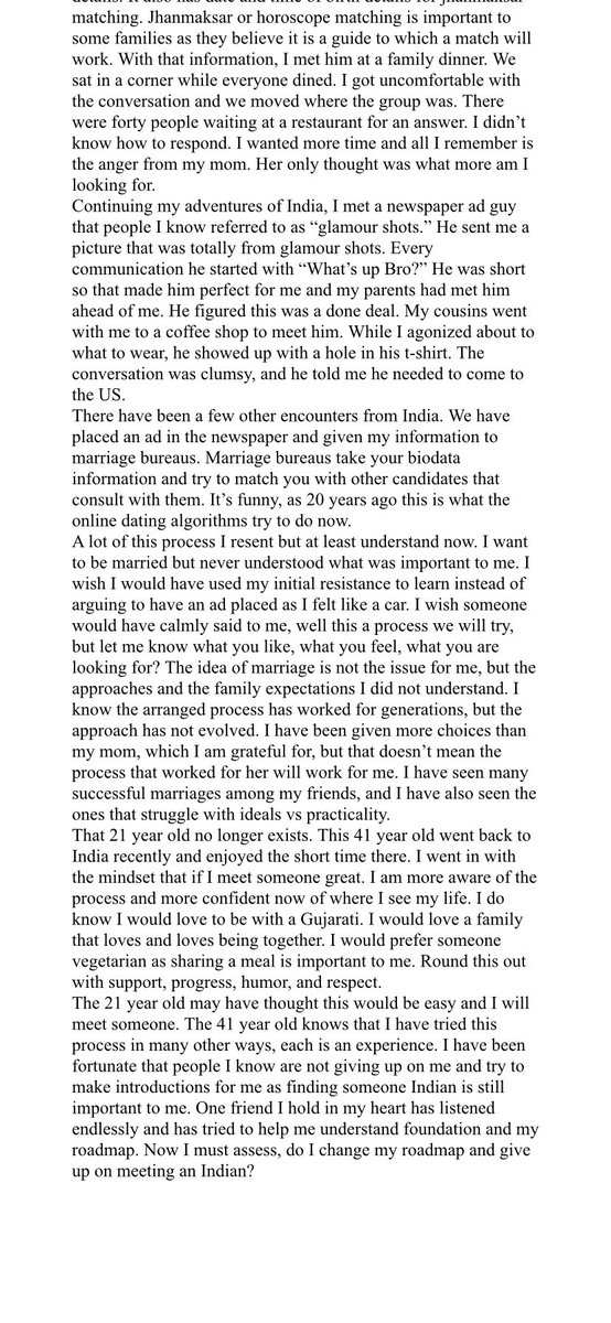 What they don’t show on @netflix @TapariaSima #IndianMatchmaking are the raw emotions of those of us that have been through this process with sincerity. Wrote this a few years back but still holds true with some other experiences that only certain people will understand.