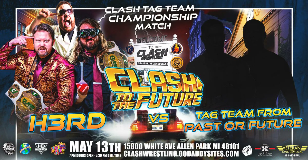 clashwrestling's tweet photo. The H3RD is gearing up to face off against a mysterious Tag Team hailing from either the past or the future! Don't miss the excitement this Saturday, as we bring you #CLASHTOTHEFUTURE!
๐ available: https://t.co/ujppF4w2zn
#wrestling #WrestlingCommunity #WrestlingTwitter https://t.co/eQU5hGyavZ