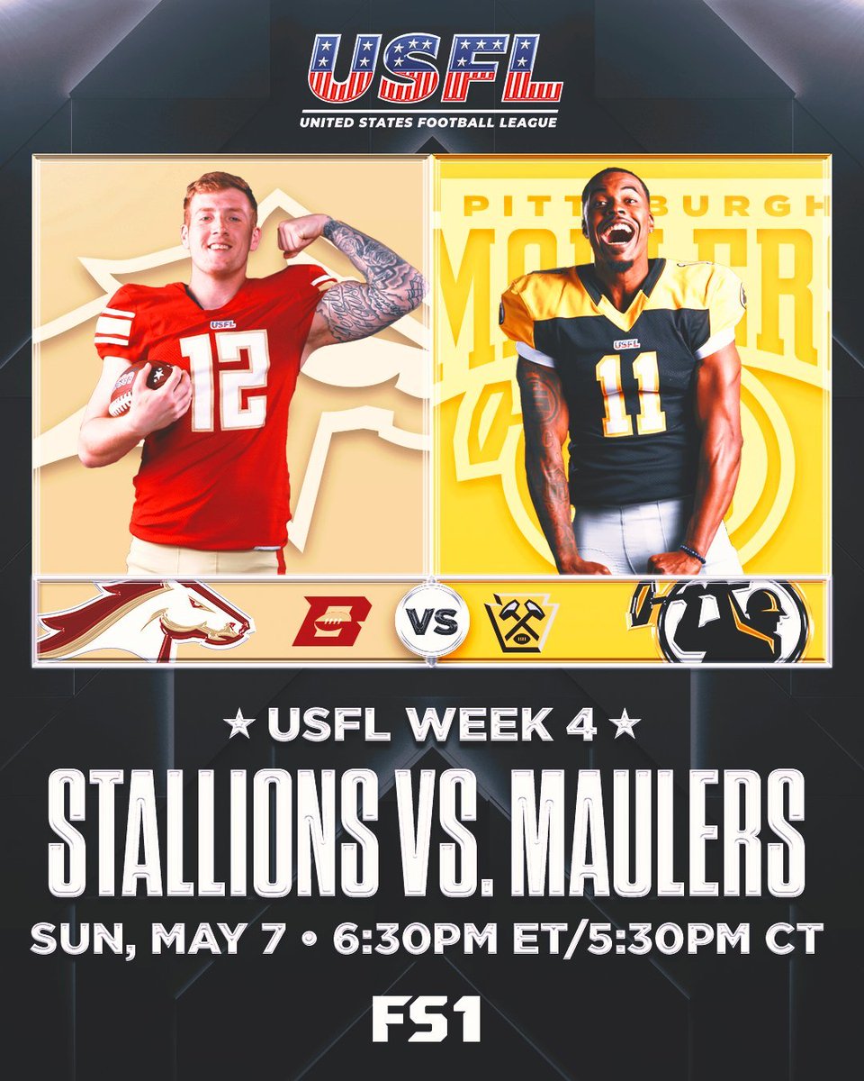 UFLBrazilNews's tweet photo. ÚLTIMA RODADA DA WEEK 4!
Para finalizar a rodada, teremos às 19:30 Maulers x Stallions!
Inicialmente o jogo irá começar no FOX SPORTS 2(FS2), pq no FS1 está tendo NASCAR, no 1° comentário terá link da FS1 e FS2.
#USFLNewsBrazil
#USFL https://t.co/9rEEYzGcgu