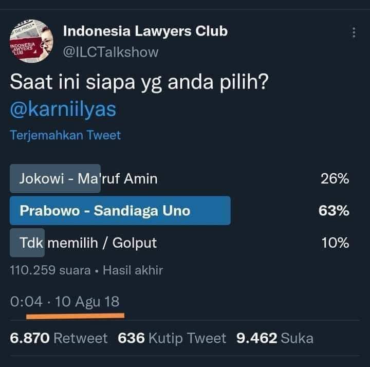larbang2's tweet photo. @hulkolorijo @bachrum_achmadi Kadrun masih percaya aja sama polling ILC 😀😁😁 https://t.co/Z8VFAjccAU