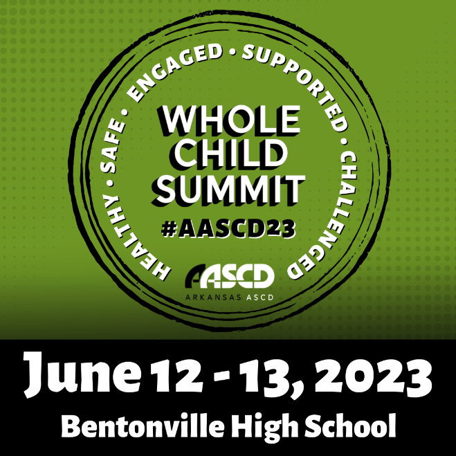 Arkansas ASCD Whole Child Summit is taking place in Bentonville on June 12th and 13th! Check out our website to learn more and get your team registered for this incredible learning opportunity! arkansasascd.org
