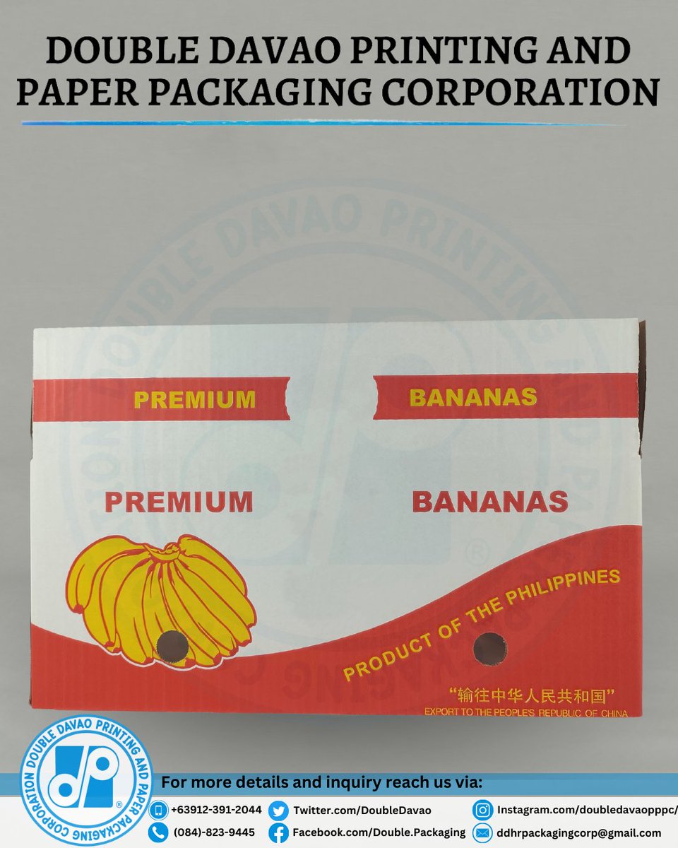 DoubleDavao's tweet photo. "Quality packaging is the key to customer satisfaction."
For more details and inquiry reach us via:
Phone No:
+63912-391-2044 (Sales Representative)
Tel No:
(084)-823-9445 (Sales Department)
Email:
ddhrpackagingcorp@gmail.com
#DoubleDavao #DDPPPC #CorrugatedBox #Manufacturer https://t.co/xMdkFNLO65