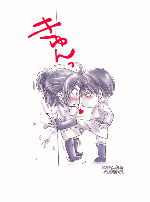 #落書き #リヴァハン #イラスト 足ドン!