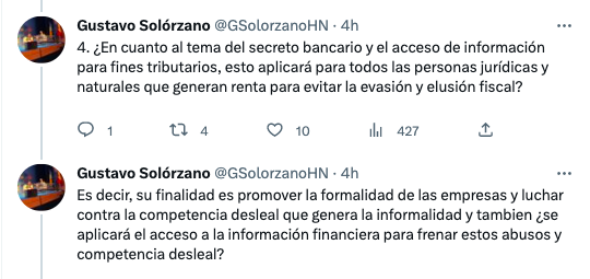4⃣Honduras es el país más opaco del continente en materia de acceso a la información bancaria para la Administración Tributaria. Permitir acceso a la AT, mediante estrictos protocolos de seguridad y resguardo de la información facilitará una gestión de riesgos adecuada.