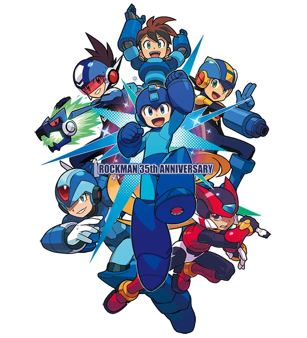  Rockman 35th Anniversary Key Art, Animate Shop Goods Revealed 