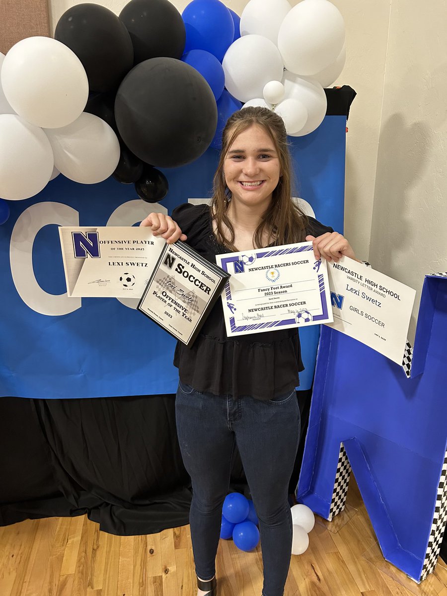 RyanSwetz's tweet photo. @LexiSwetz getting her Soccer awards as a freshman Varsity player. She got Offensive player of the year, Fancy feet  award, and hat trick crew and a varsity letter award. Some very good achievements as a freshman. Way to go kid. https://t.co/SZfMrxhWoR