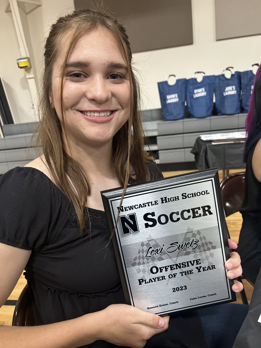 RyanSwetz's tweet photo. @LexiSwetz getting her Soccer awards as a freshman Varsity player. She got Offensive player of the year, Fancy feet  award, and hat trick crew and a varsity letter award. Some very good achievements as a freshman. Way to go kid. https://t.co/SZfMrxhWoR