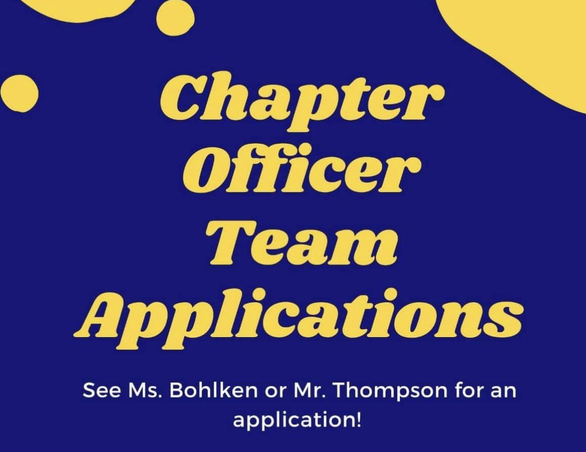 🚨Want to become a Chapter Officer? Applications are due by May 15 at 4pm!!🚨
