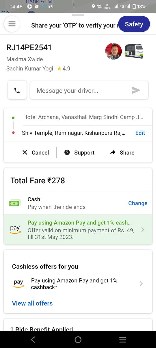 498Case's tweet photo. @ola_supports @Olacabs someone your driver he is not not confirming the ride after some time not received call then I will book another ride but before book new ride then he confirmed and demand extra 100 rupees charge and behaviour is very poor please take it action https://t.co/XijQ1R3Wlz