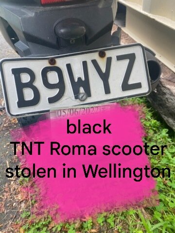 ANJGilbertson's tweet photo. Twitter can I ask for a retweet. Sons scooter stolen in Wellington over the weekend. Poor kid has all his savings in the thing. https://t.co/sUpA6Vuzky