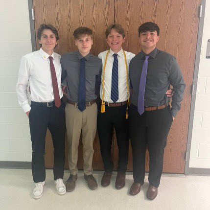 Congratulations to our own Derek Rissler, Lucas Blankenship, Eli Johnson, and Max Metz on your inductions and membership in National Honor Society!!!