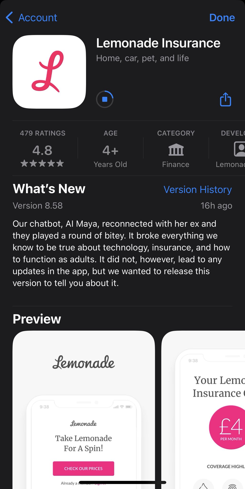 Prateek Gaur on Twitter "Lemonade Insurance does the best bug fixes
