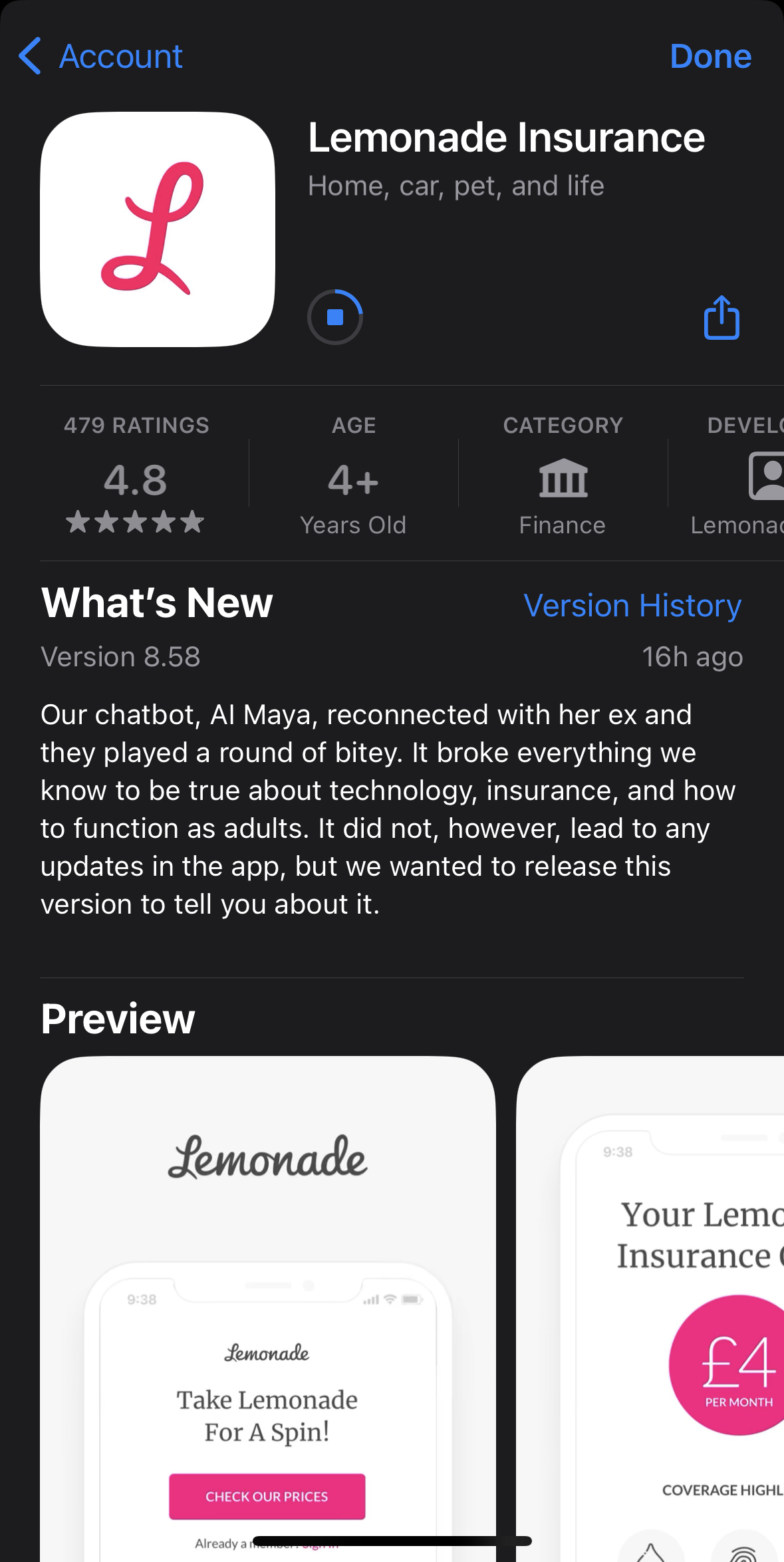 Prateek Gaur on Twitter "Lemonade Insurance does the best bug fixes