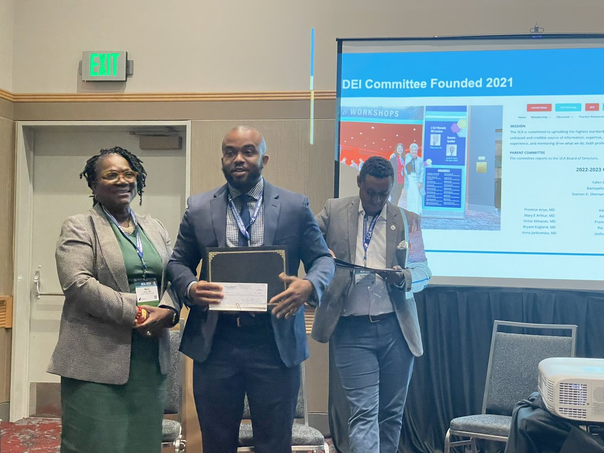 sumler_michele's tweet photo. SCA junior scholars grant recipients!  Shout out to my mentee, Lawrence Jones. Congratulations to all ! #SCA2023 https://t.co/Dwuai7vRt9