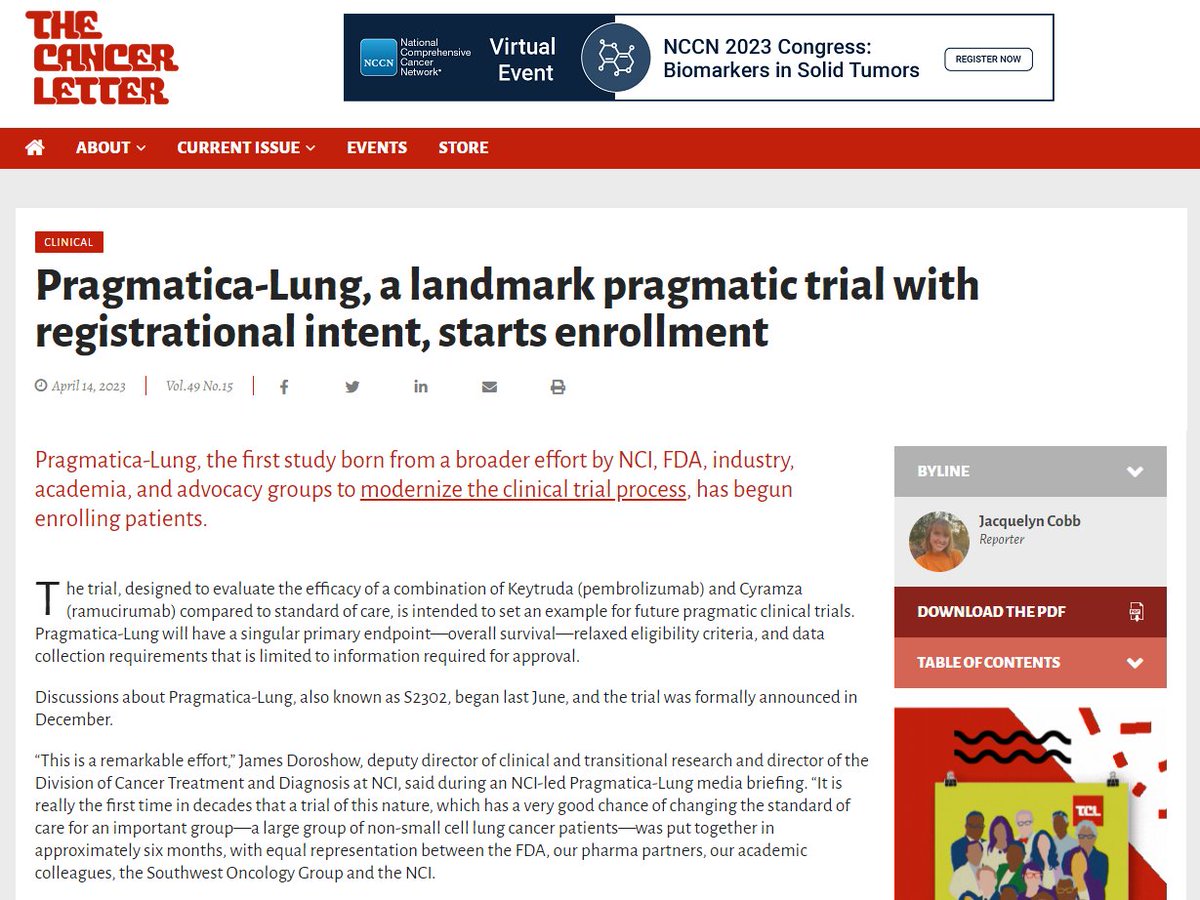 montypal's tweet image. Proud of friend &amp;amp; fmr @cityofhope colleague @KarenReckampMD (now Chair at @CSCancerCenter) for running @SWOG Pragmatica-Lung (S2302). Brilliant design that needs replication in other tumors (incl #GU). She will be a part of our #microbiome panel this coming week at #SWOGOnc!