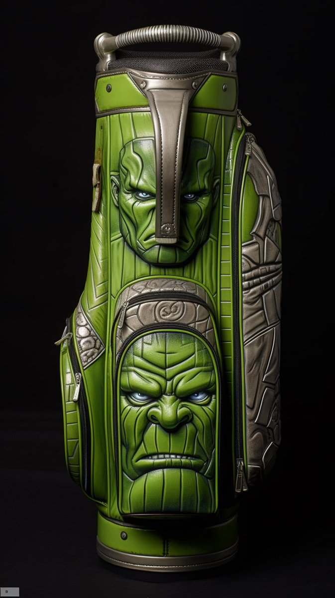 hornstein's tweet photo. I asked the #AI robots what kind of golf bags superheroes would use. https://t.co/FPKYa564oo