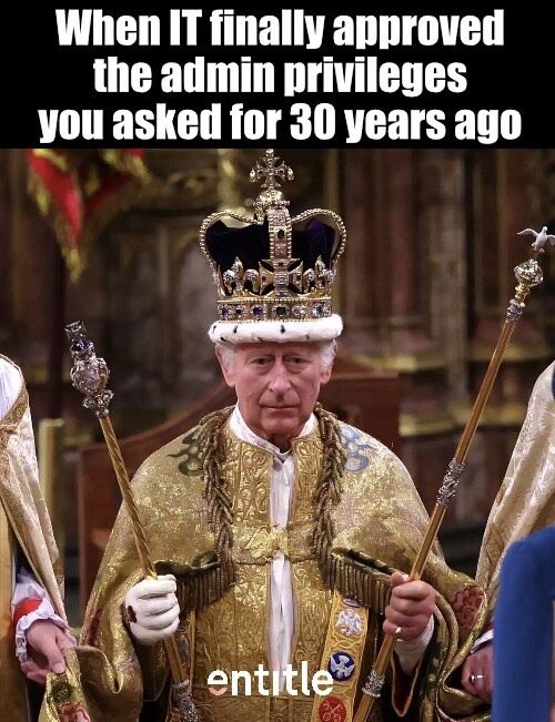 GeekOfAllTrades's tweet photo. Hey, if there's a good reason, you'll get keys to the kingdom!
#sysadmin #techsupport #helpdesk #networkadmin #azuresupport #activedirectory #itguy #funny #meme #changeyourpassword https://t.co/0fZ03vXwzR