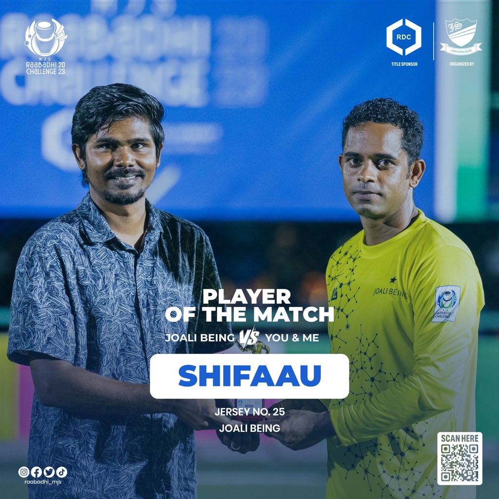 Player Of The Match! 🦾

Shifaau - 25 | @joalibeing 

#Raabadhi2023